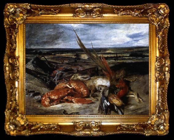 framed  Eugene Delacroix Still-Life with Lobster, ta009-2